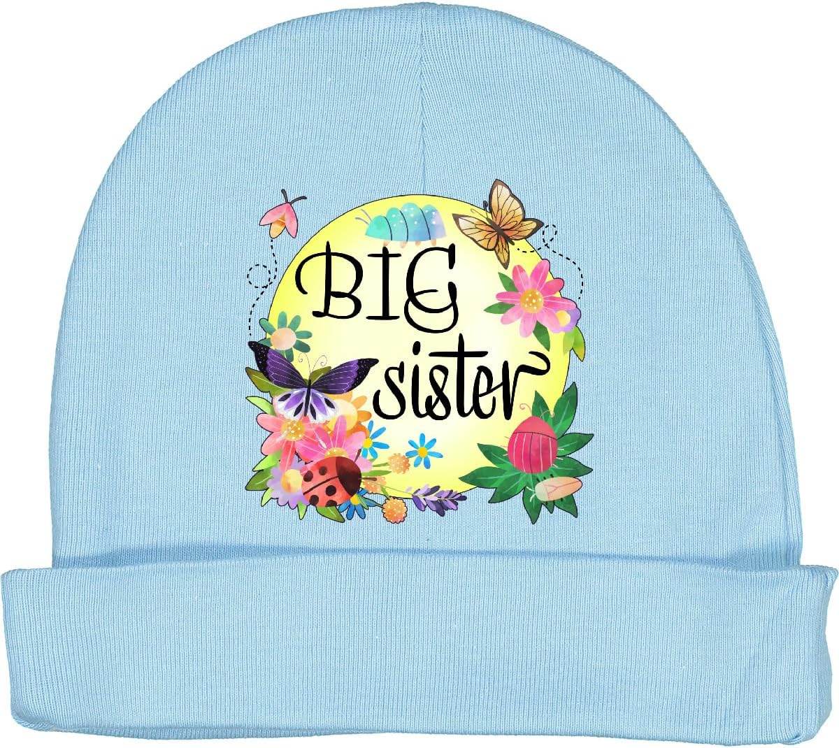 INKTASTIC Big Sister - Spring Bugs Butterflies Baby Beanie Hat