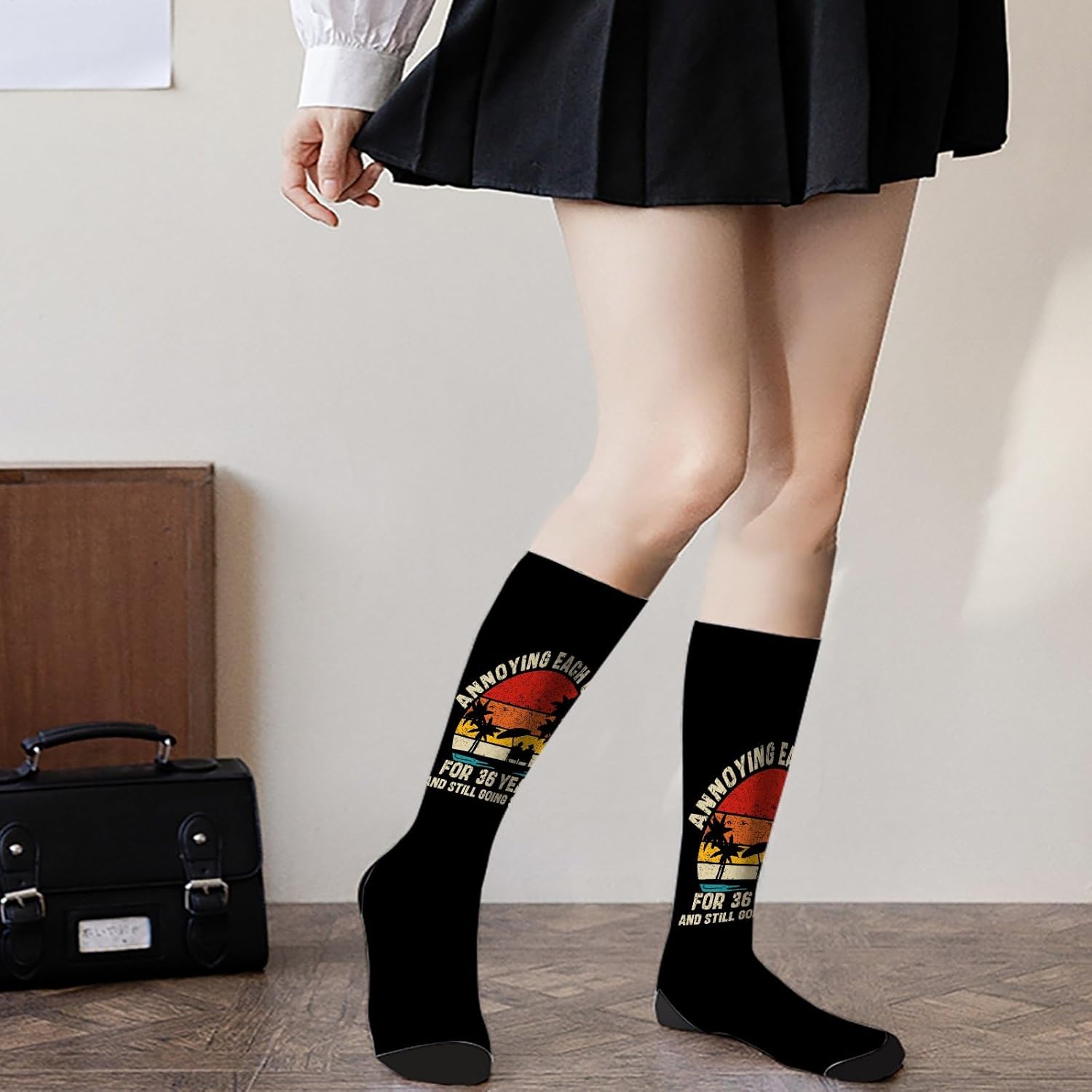 Funny Crew Socks for Men Thigh-High made from Multi-Layer