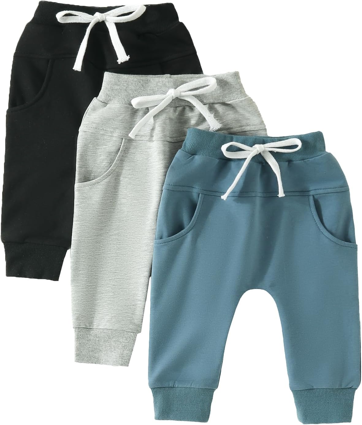 Shejingb Baby Boy Girl 3-Pack Jogger Pants