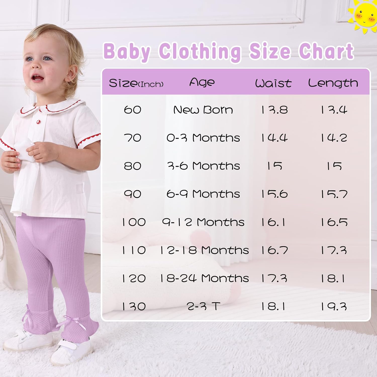 Newborn Baby Girl Bell Bottom Pants 5-Pack