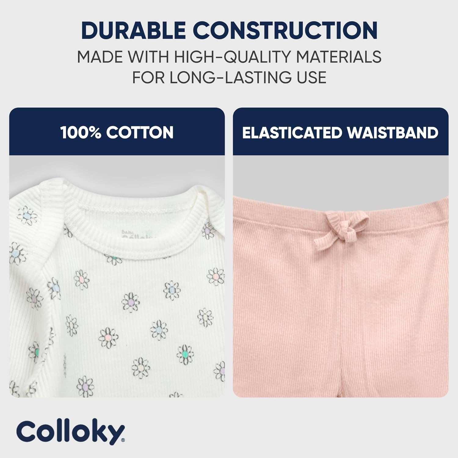 Colloky Newborn Sleepsuit - Soft Cotton Pajamas