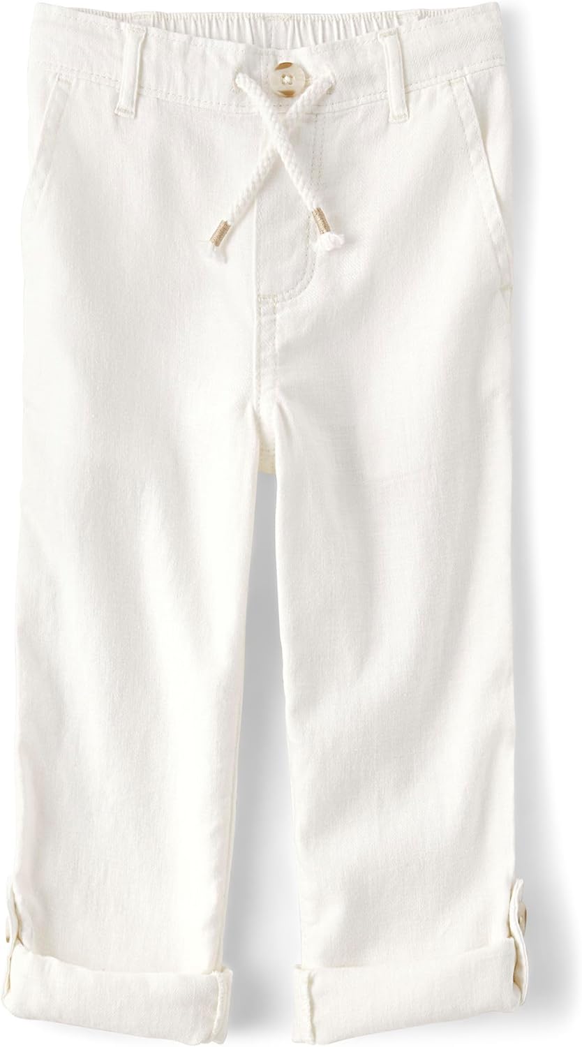 Gymboree Boys and Toddler Drawstring Linen Pants - Lightweight Easy Pull-On