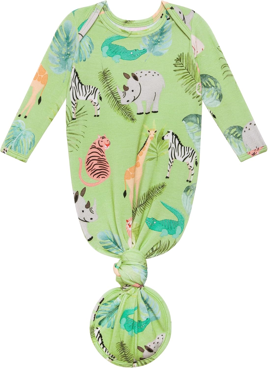 Posh Peanut Newborn Knotted Baby Gowns - Safari Animals