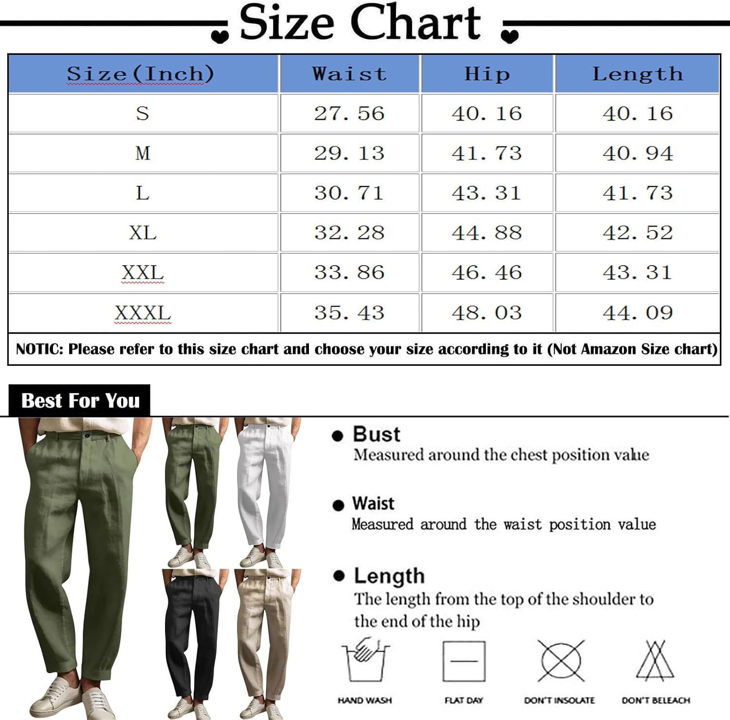 Mens Cotton Linen Pants