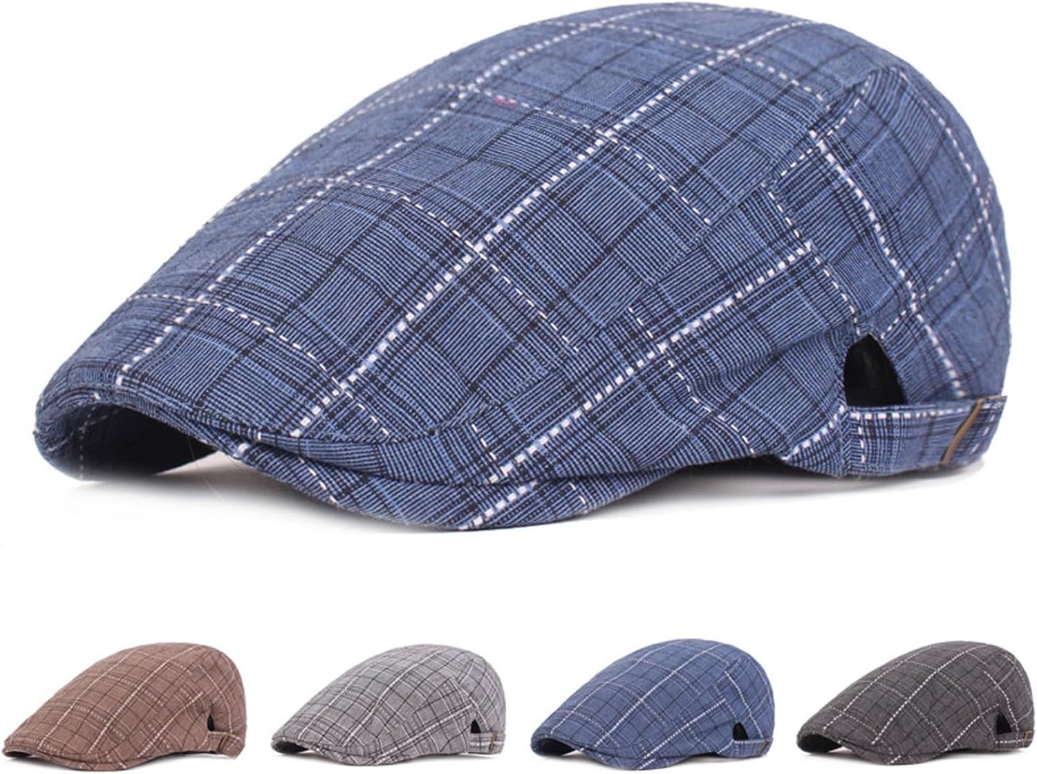 Adjustable Cotton Flat Cap Newsboy Driving Hat