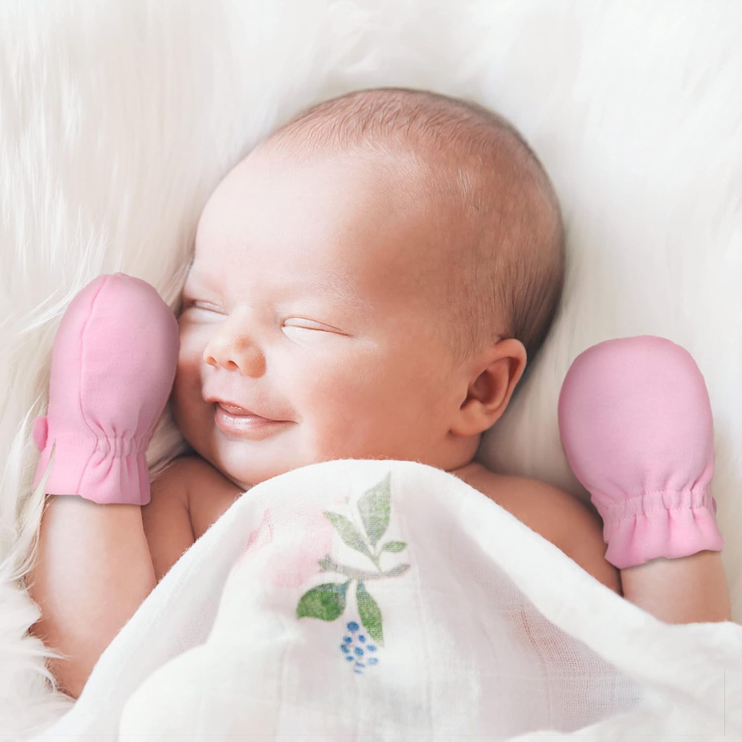 No Scratch 100 CottonAdjustable Baby Mittens Gloves