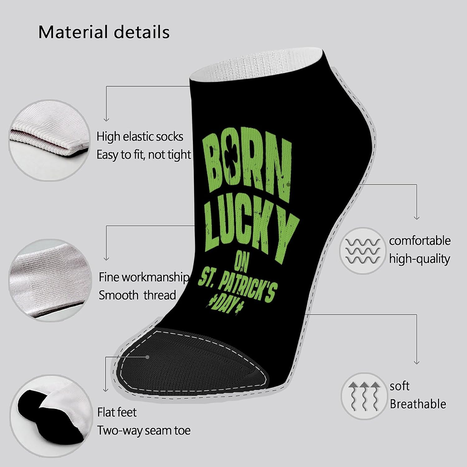 Lucky Bruhs St Patricks Day Womens Cutesock Novelty Socks