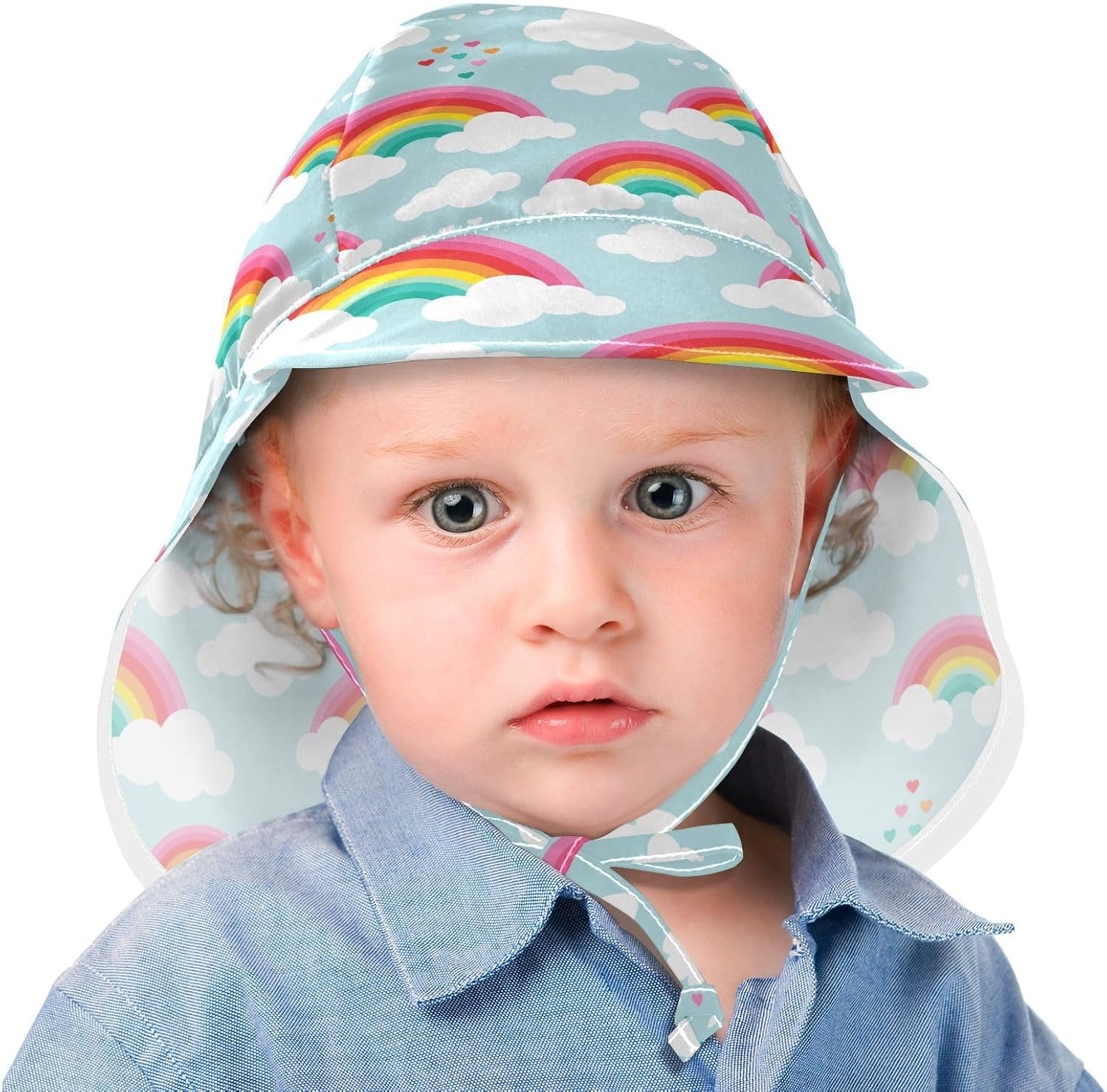 Baby Sun Hat Adjustable Rainbow Cloud