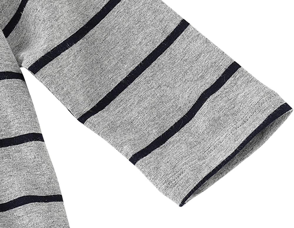 COLOOM Newborn Sleep Gown with Cap - Grey Striped 0-6Months