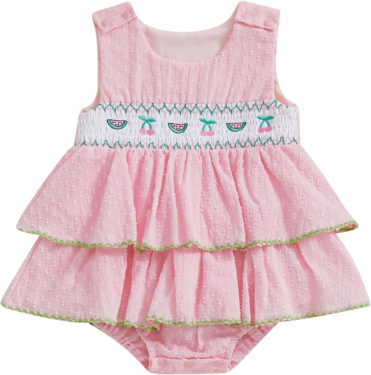 Fun Ruffle Sleeveless Romper Dress for Baby Girls