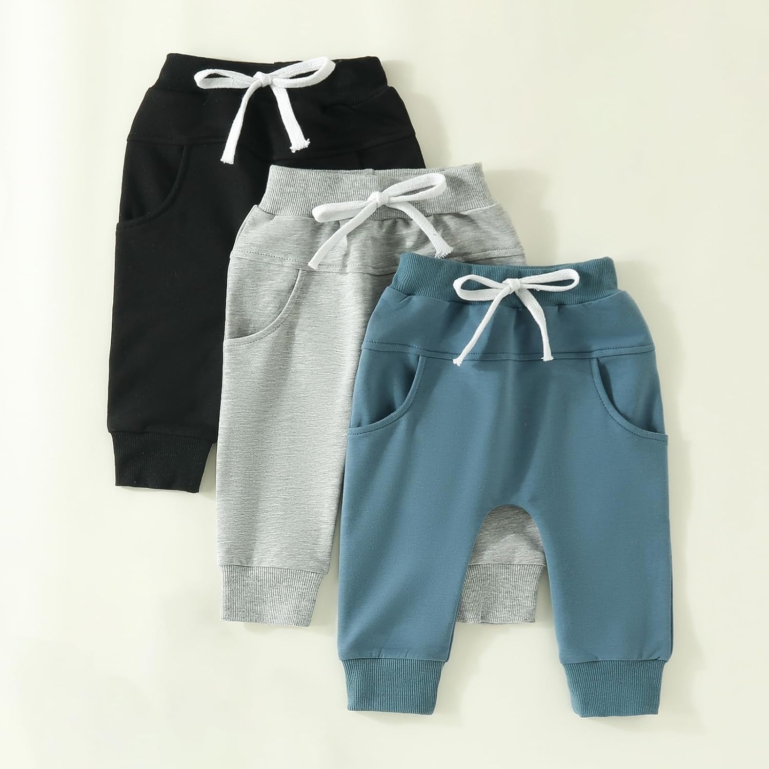 Shejingb Baby Boy Girl 3-Pack Jogger Pants