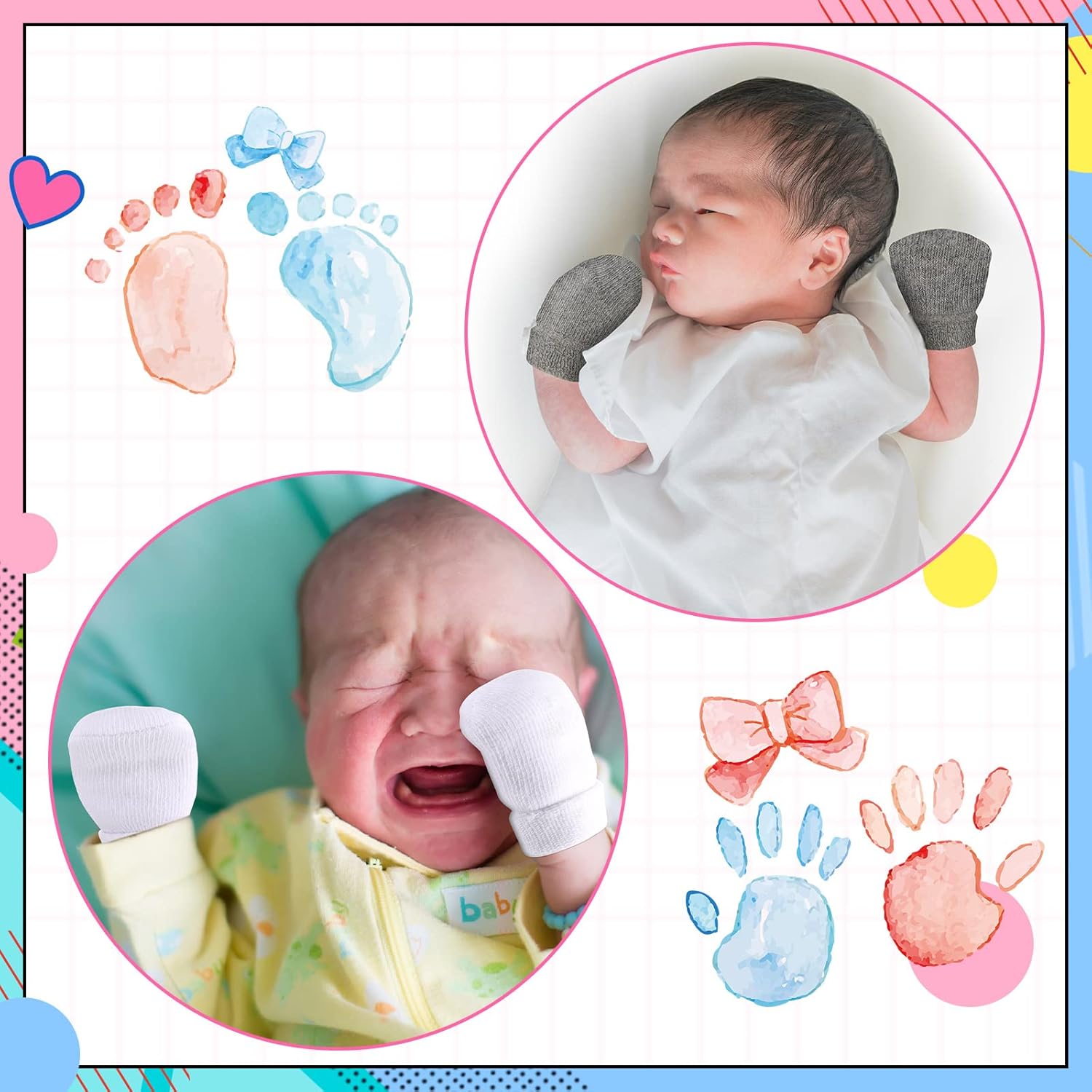 Perfect for Newborns Prematures Soft No-Scratch mittens for Kids
