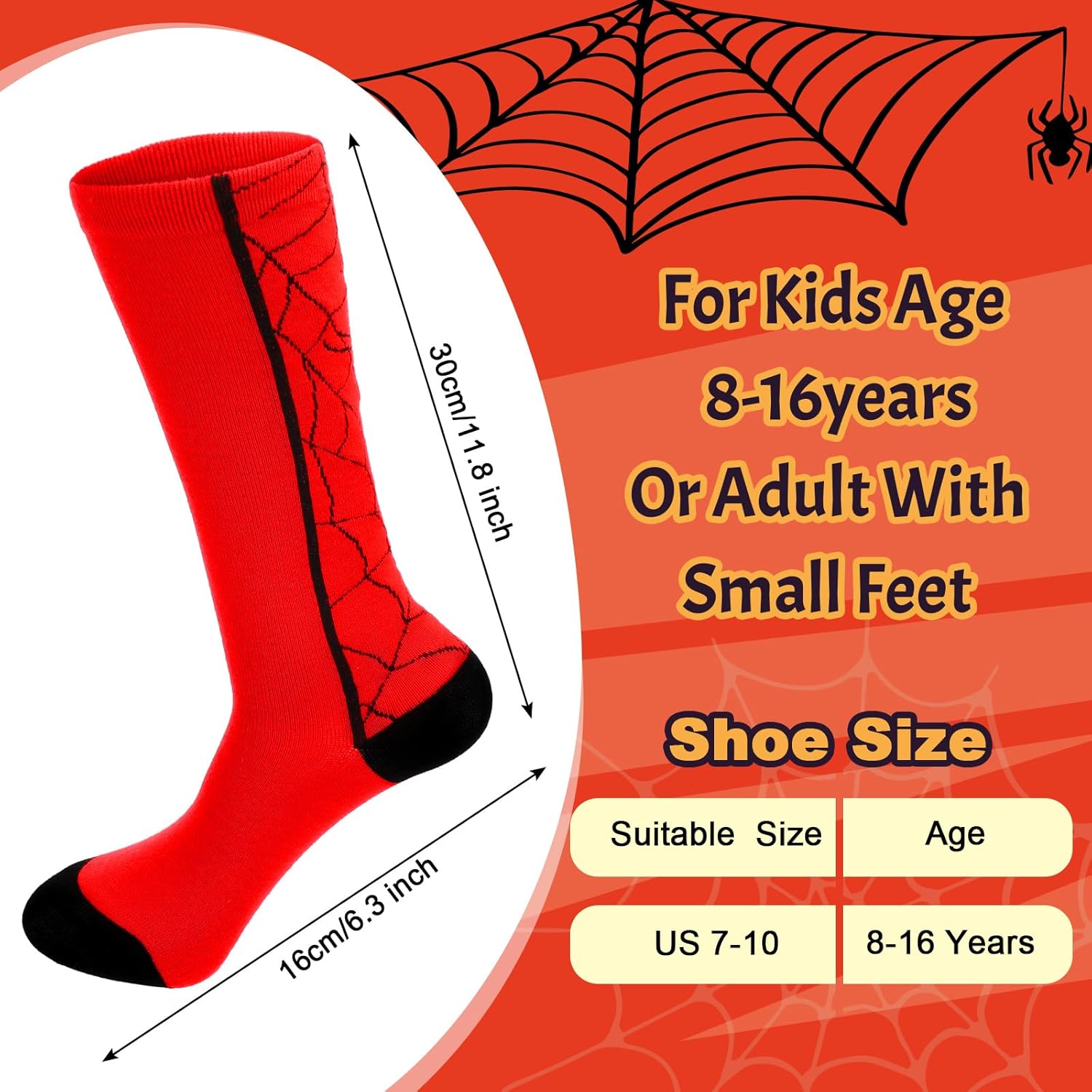 Halloween Spider Socks for Kids