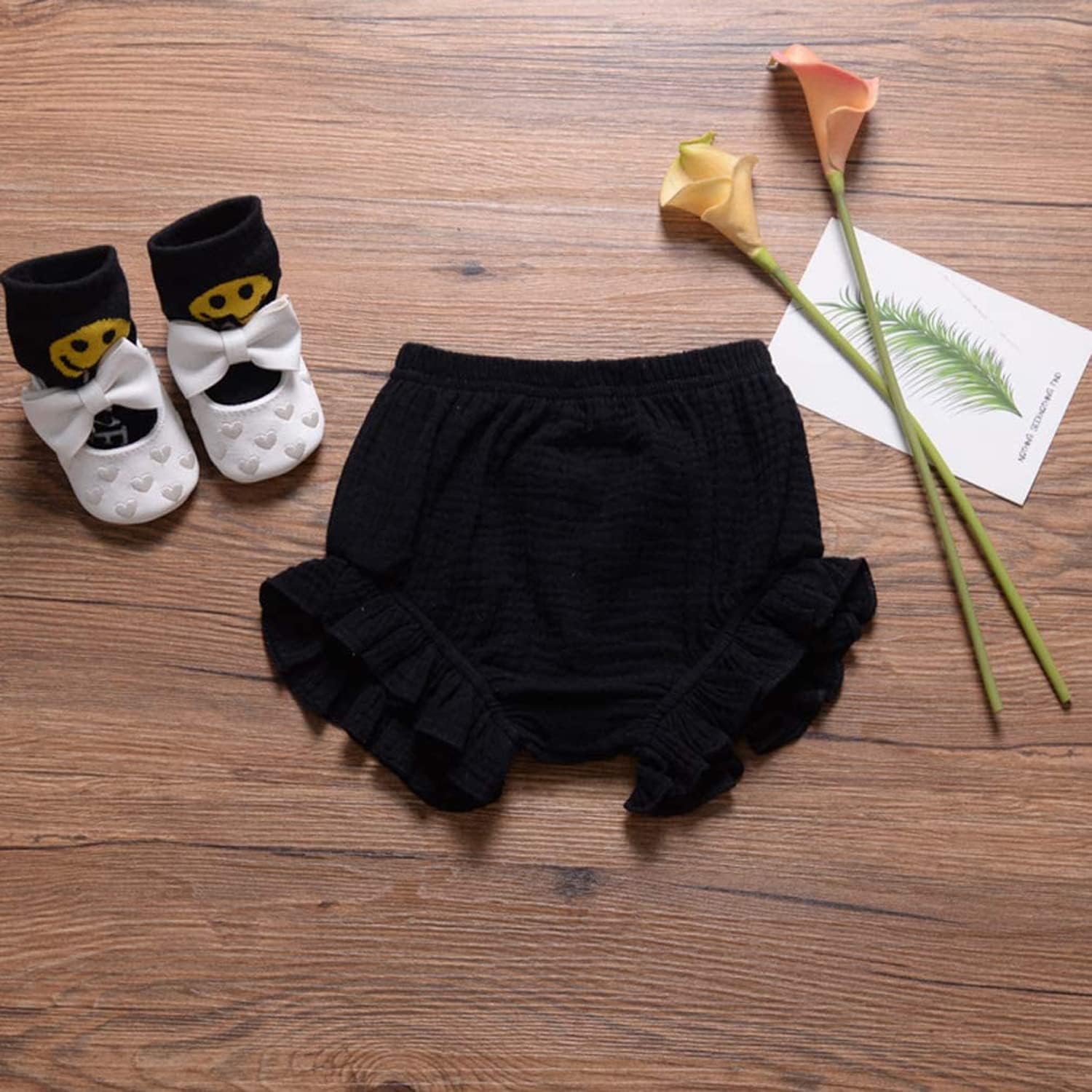 EISHOW Elastic Waist Ruffle Elastic 3PC Baby Shorts