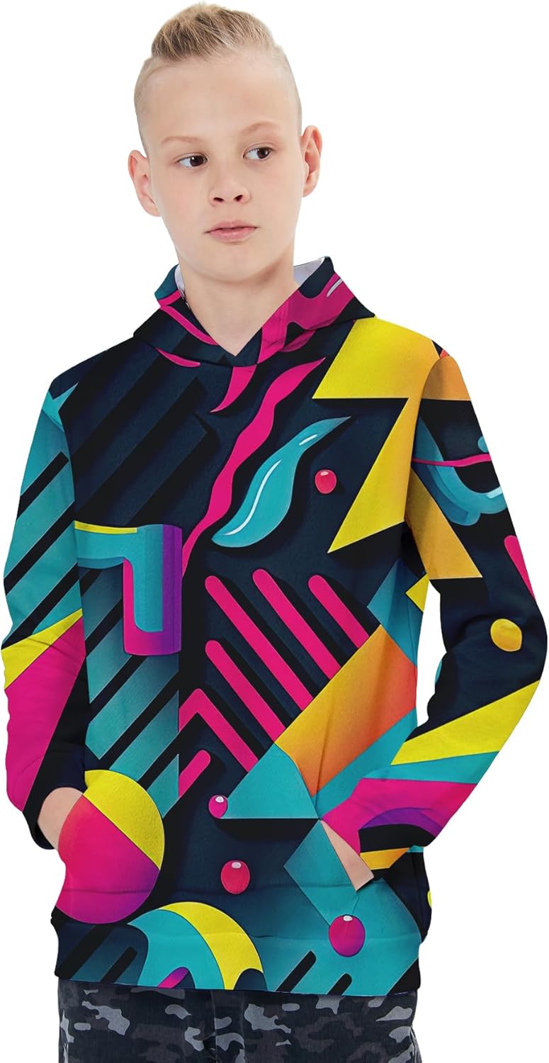 Goodstoworld Boys Girls Warm Fleece Hoodie - 3D Graphic Print Ages 5-16
