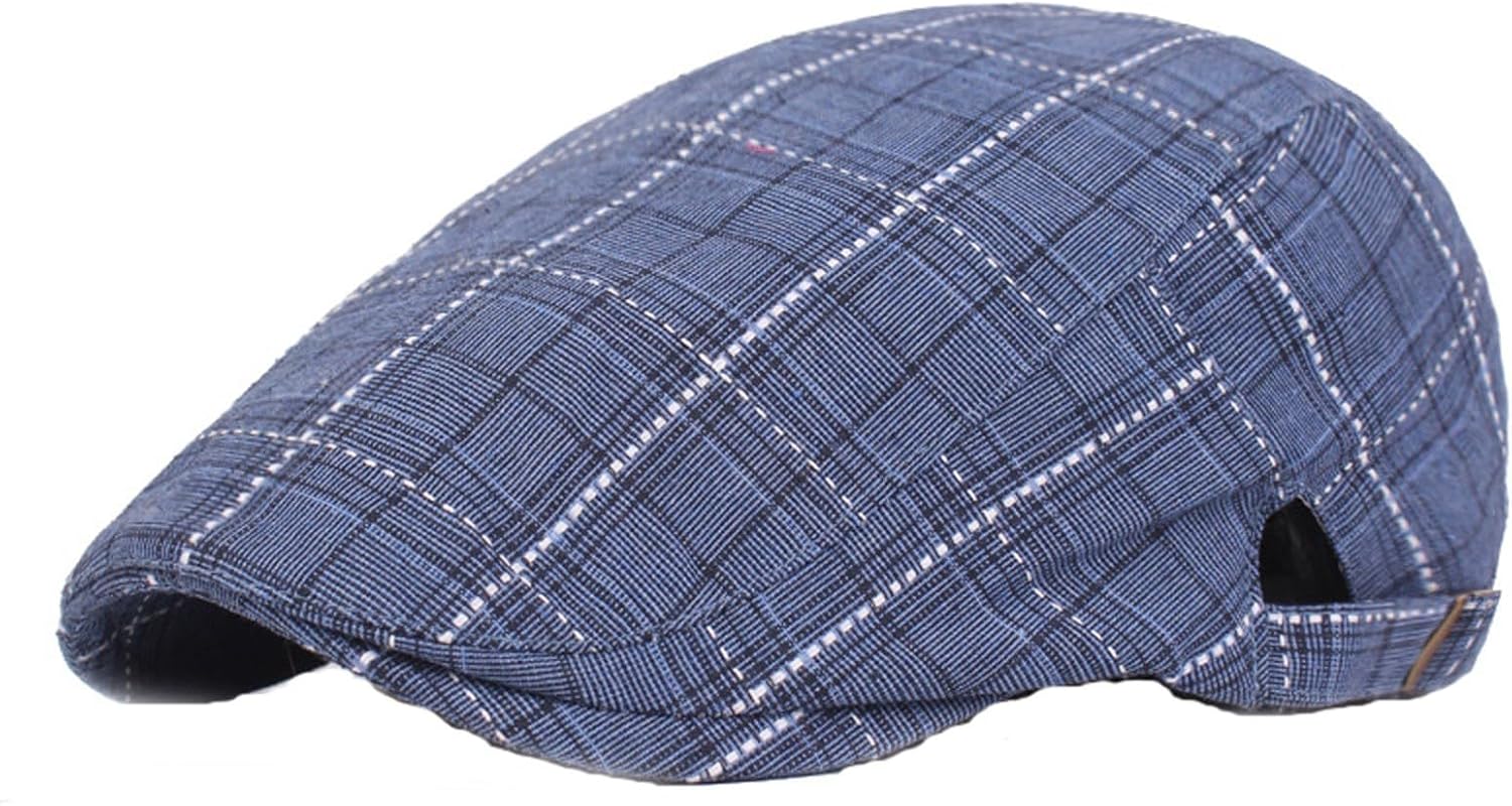Adjustable Cotton Flat Cap Newsboy Driving Hat