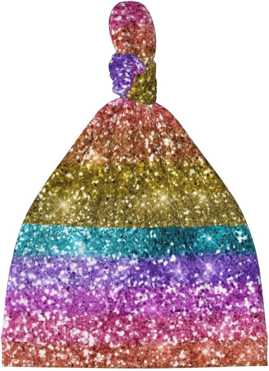 Adjustable Glitter Rainbow Baby Hats
