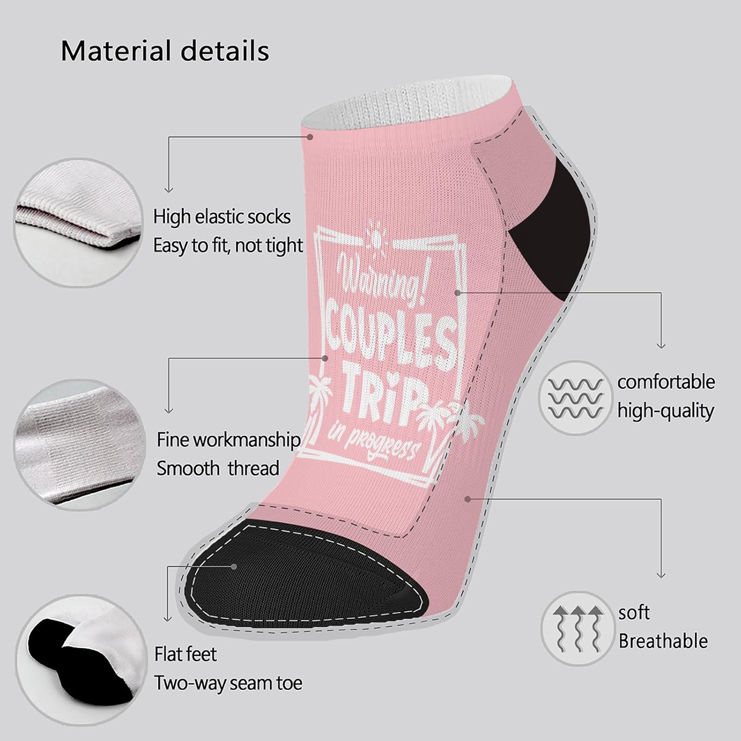 Couples Trip Boys Ankle Socks Liner