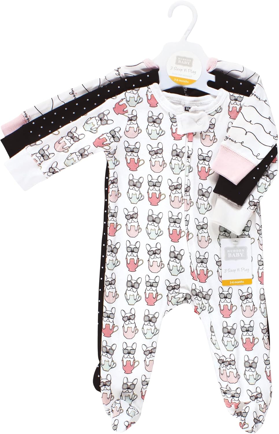 Hudson Baby Baby Girls Cotton Sleep and Play Set 1