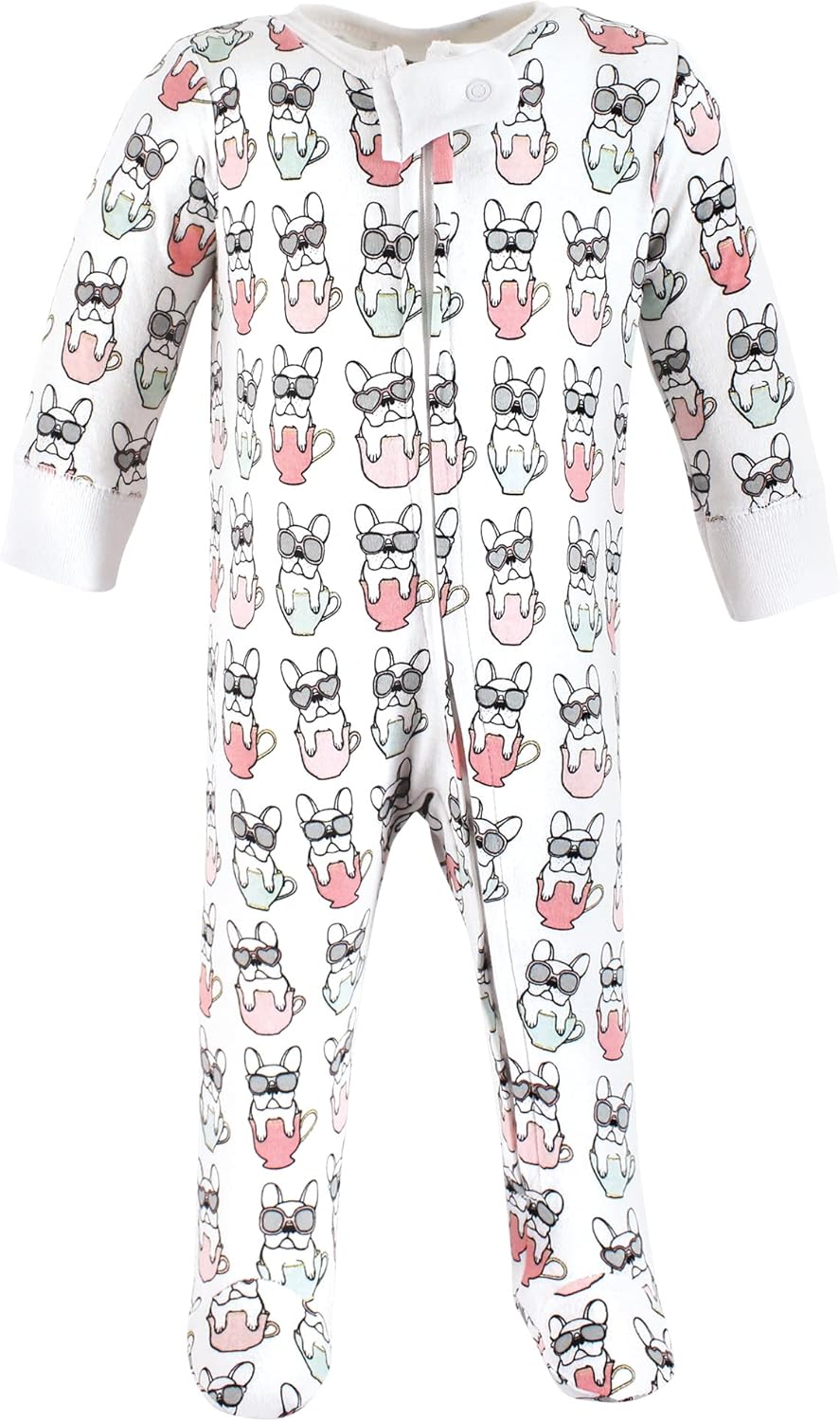 Hudson Baby Baby Girls Cotton Sleep and Play Set 1