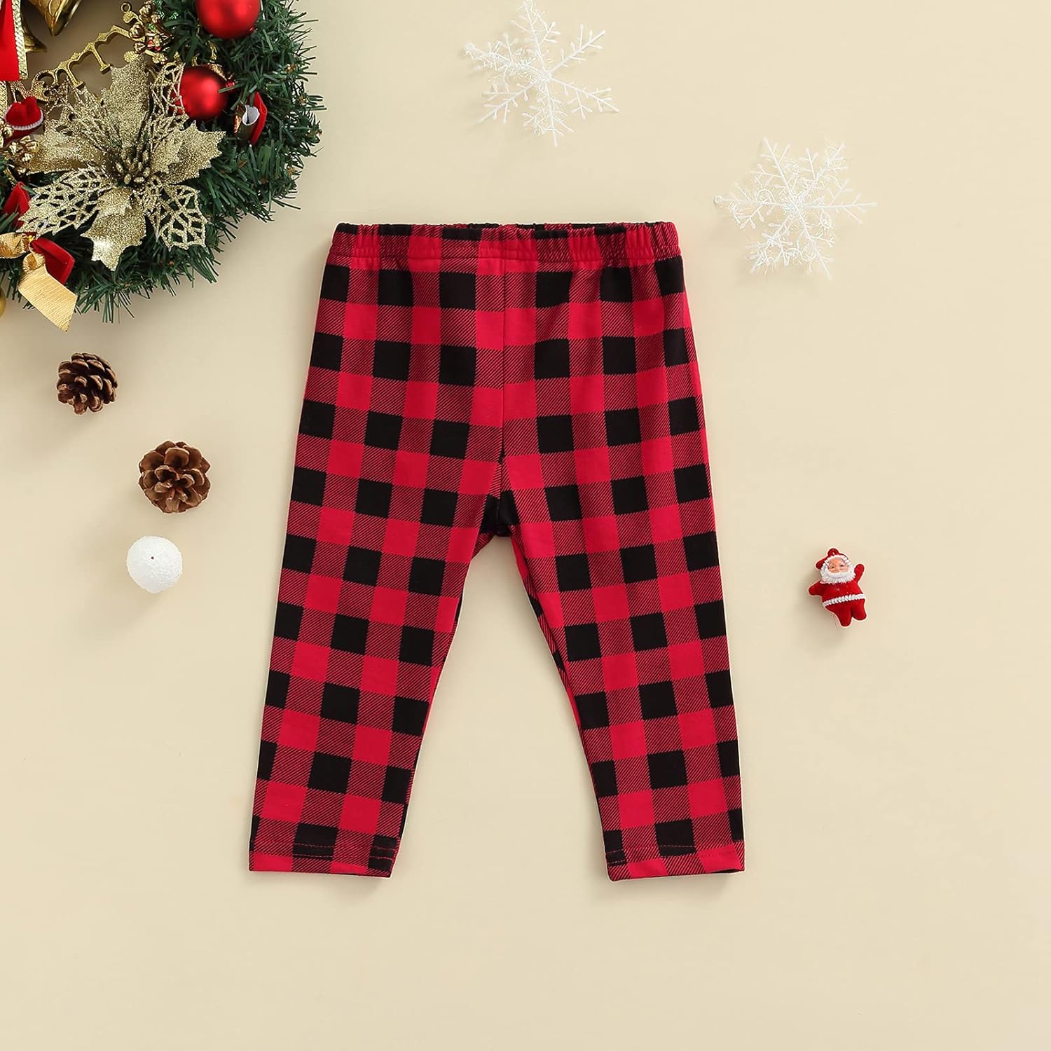 Mandizy 0-24 Months Plaid Bell-Bottom Pants for Baby Boys Girls