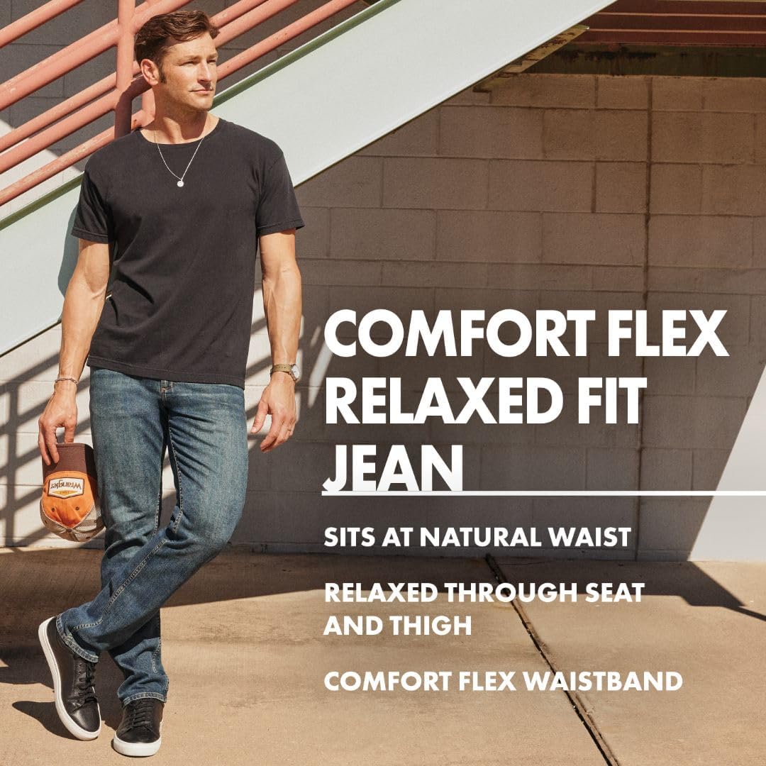 Compression Fit Mens Jean Wrangler Authentics Signature Patch 5 Pocket Style