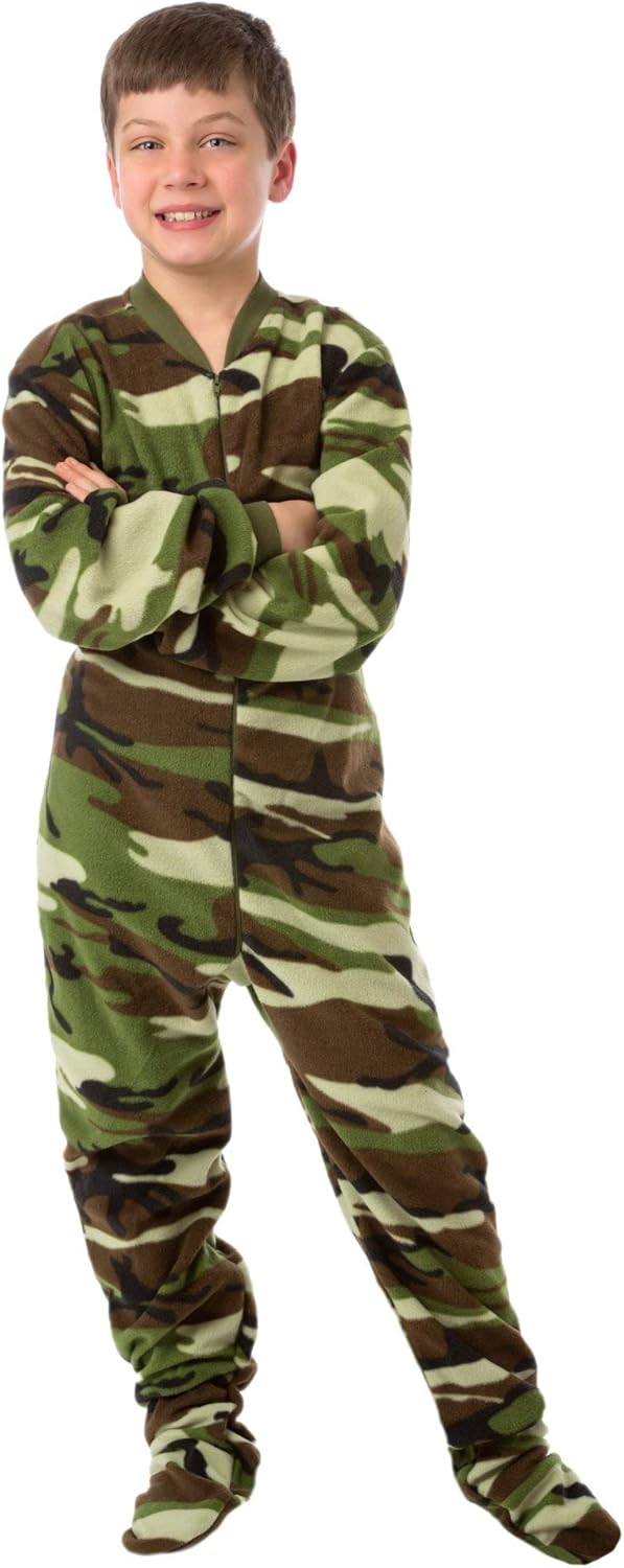 Big Boys Camo Fleece Pajamas by BIG FEET PAJAMA CO