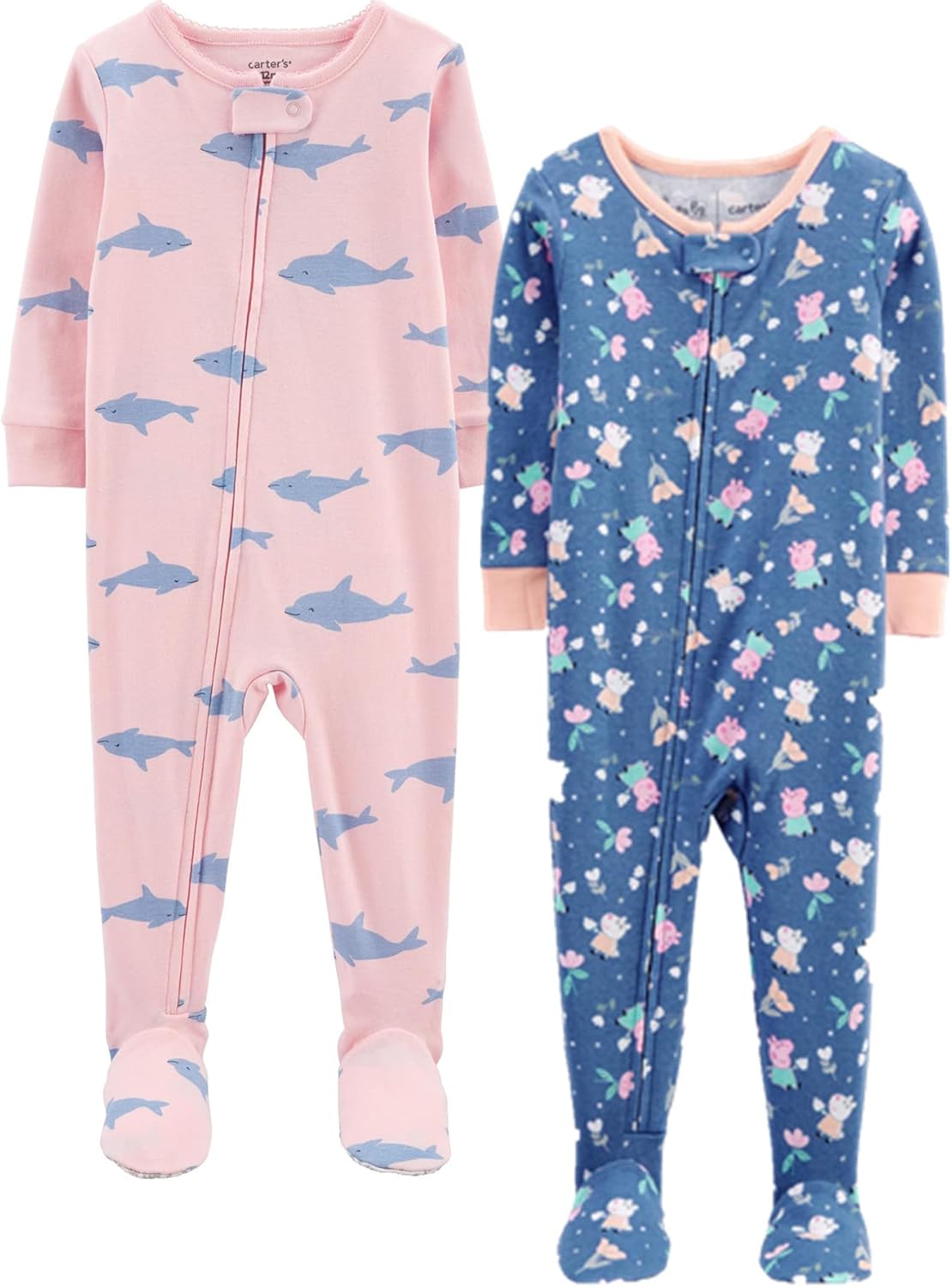 2-Pack of Soft Cozy Carters Baby Girls Cotton Pajamas