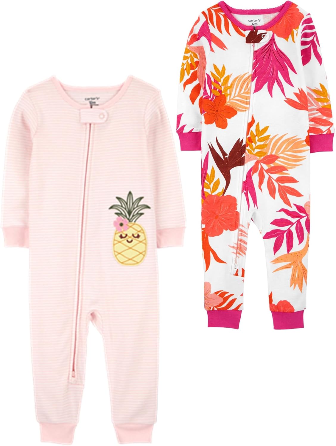 Carters Baby Girls 2 Pack Cotton Sleepers