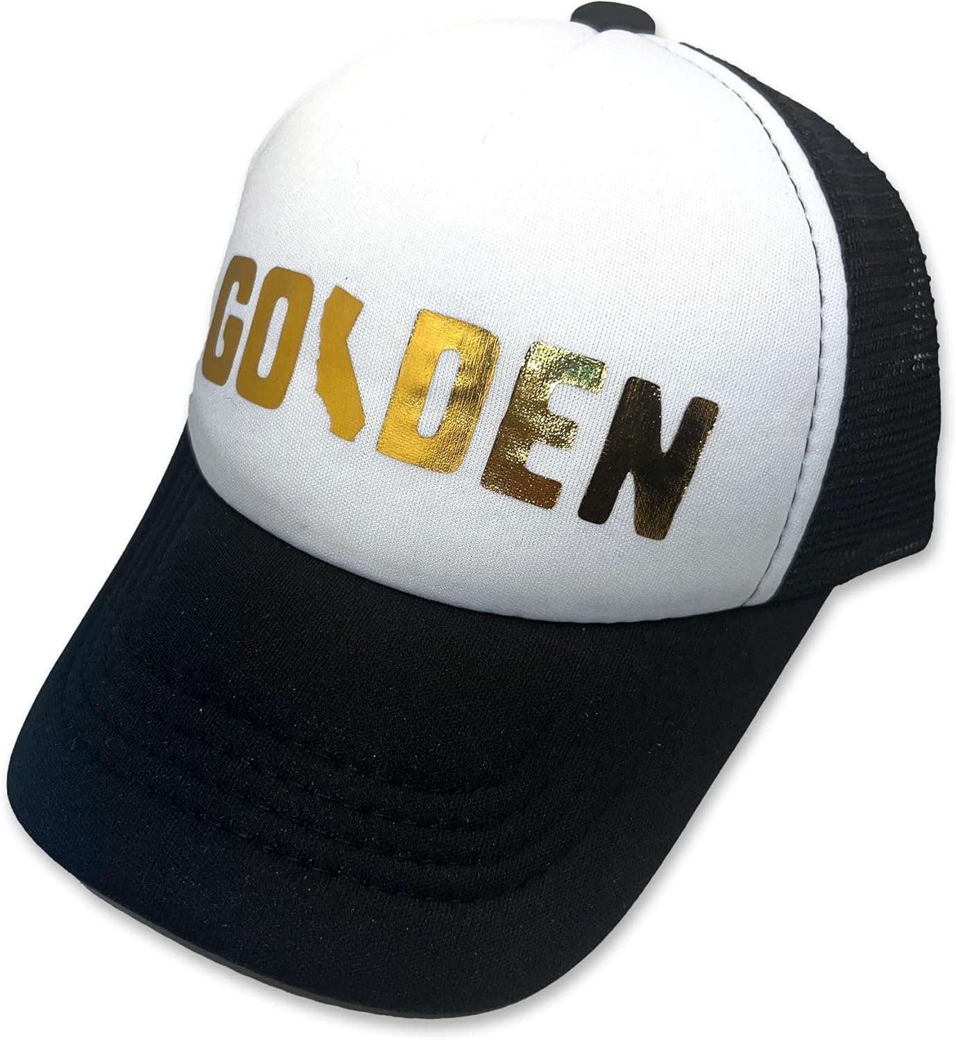 Sol Baby Golden Gold Foil Adjustable Snapback Mesh Trucker Hat