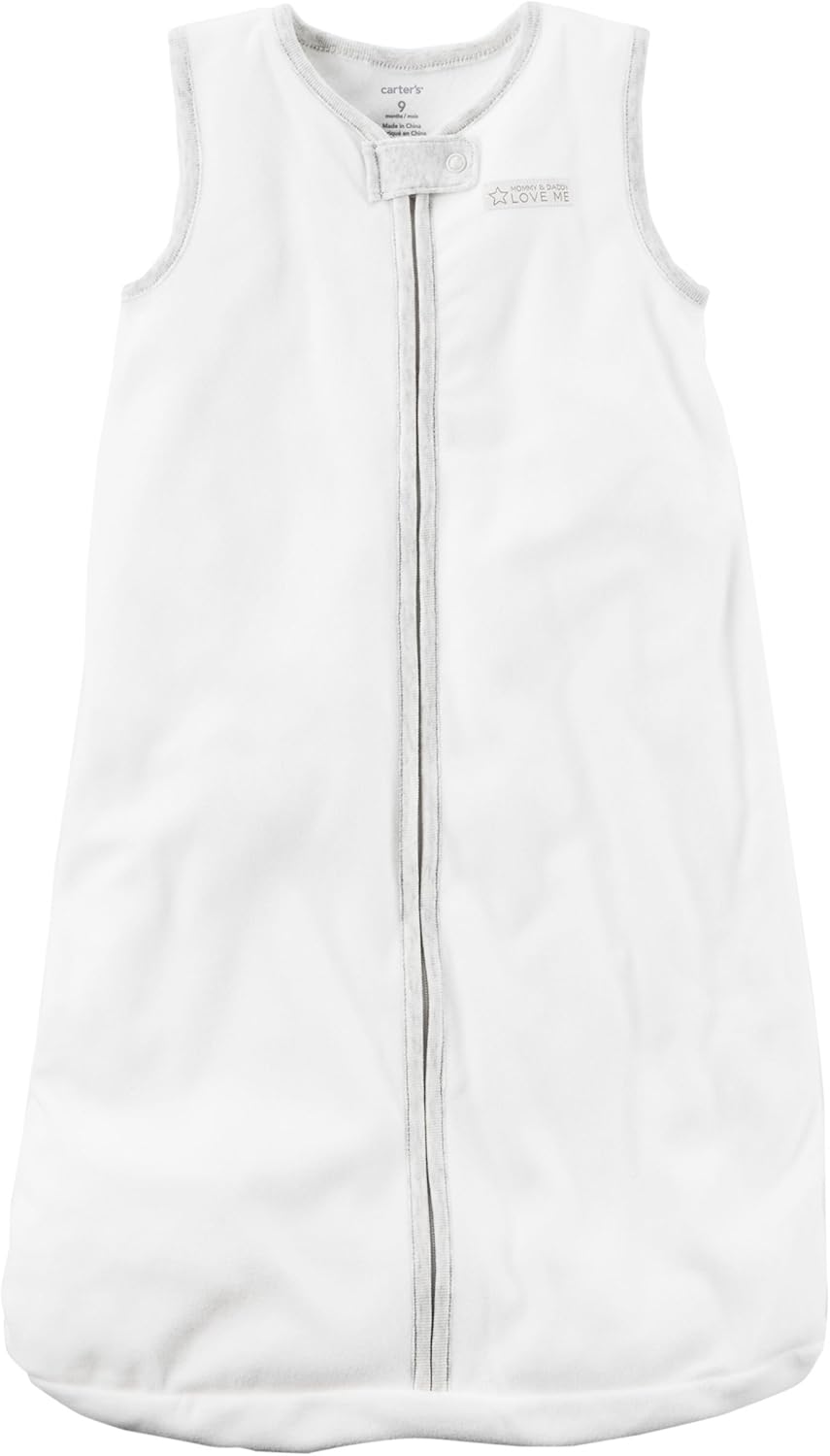 Carters Unisex Baby Fleece SleepBag White Small