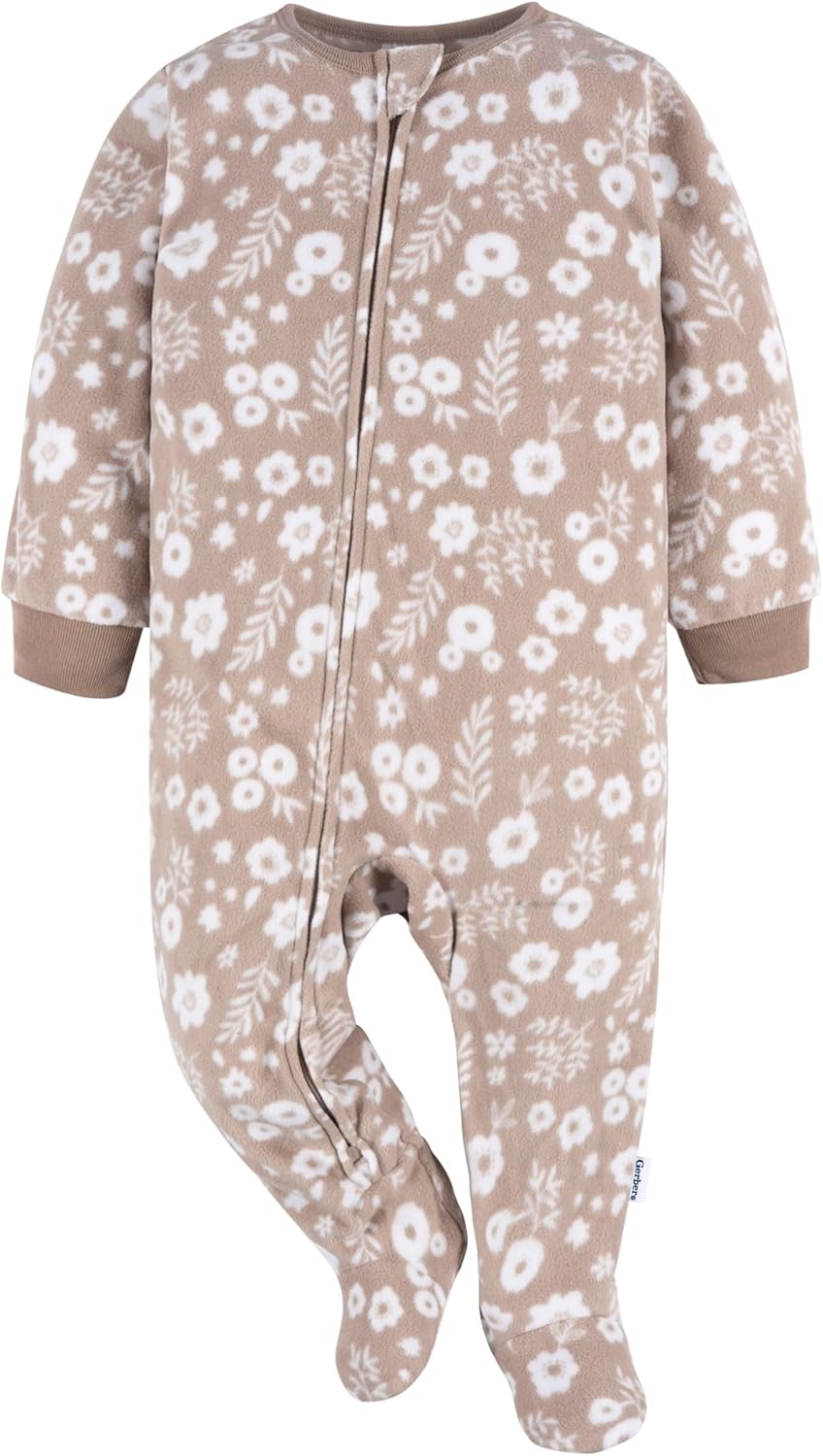 Gerber Baby Girls Flame Resistant Fleece Pajamas 3-Pack 1