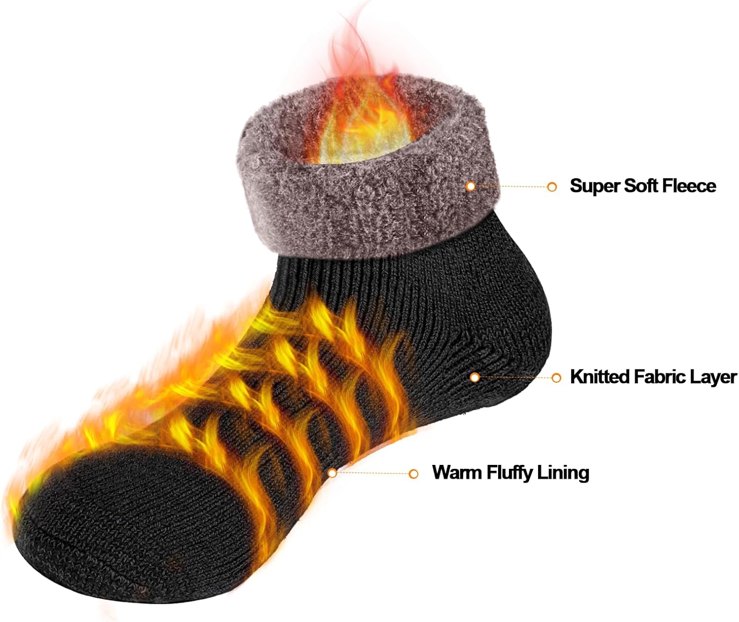 Perfect Cozy Fuzzy Mens Slipper Socks for Boys 6-13 2 Pairs