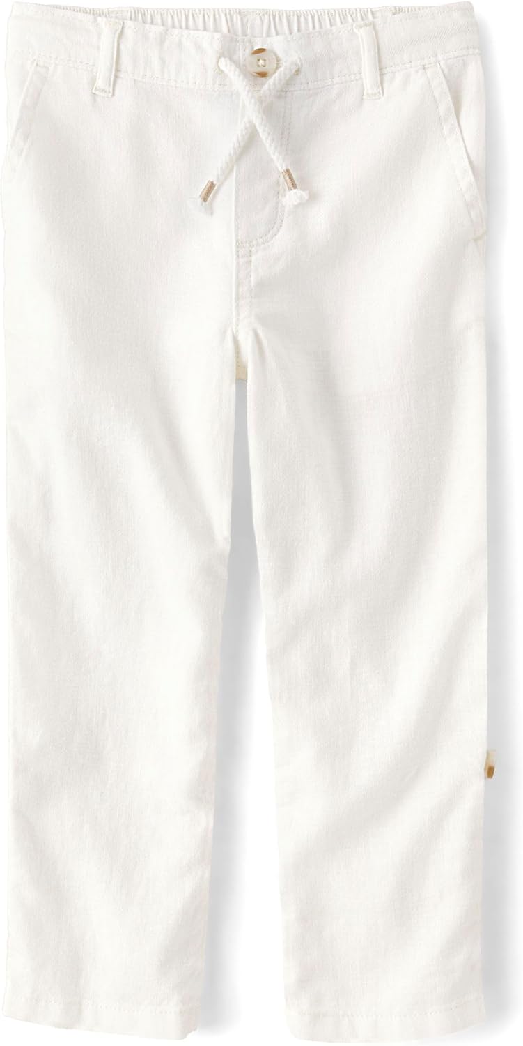 Gymboree Boys and Toddler Drawstring Linen Pants - Lightweight Easy Pull-On