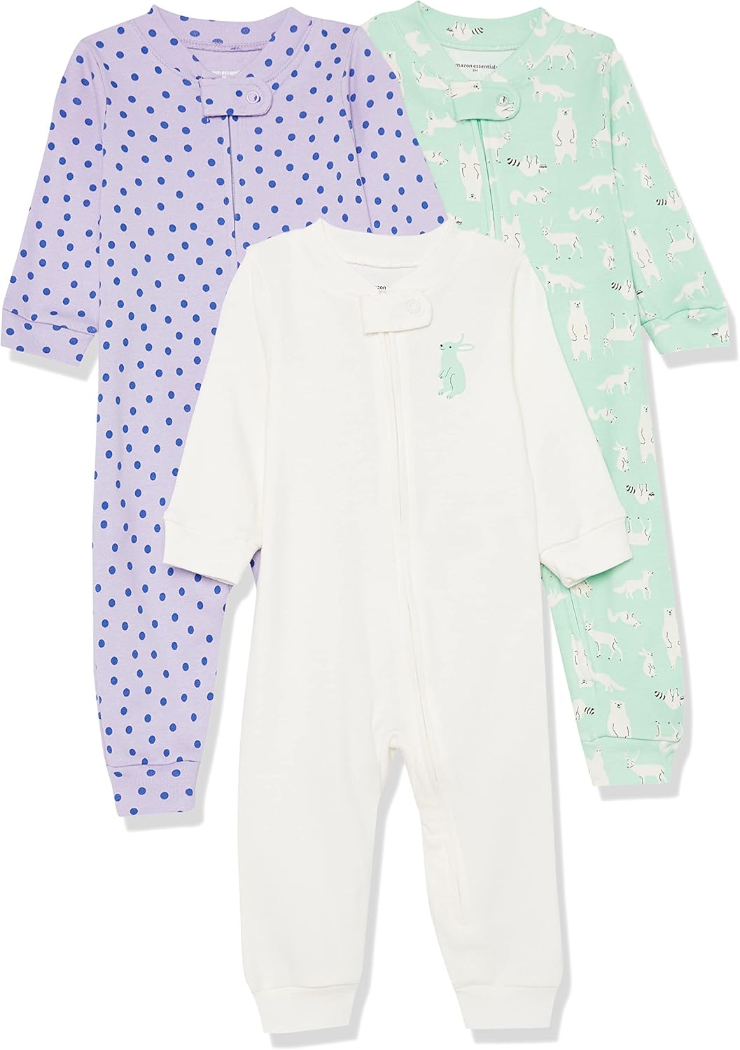 Amazon Essentials Unisex Toddlers and Babies Snug-Fit Cotton Footless Sleeper Pajamas Multipacks