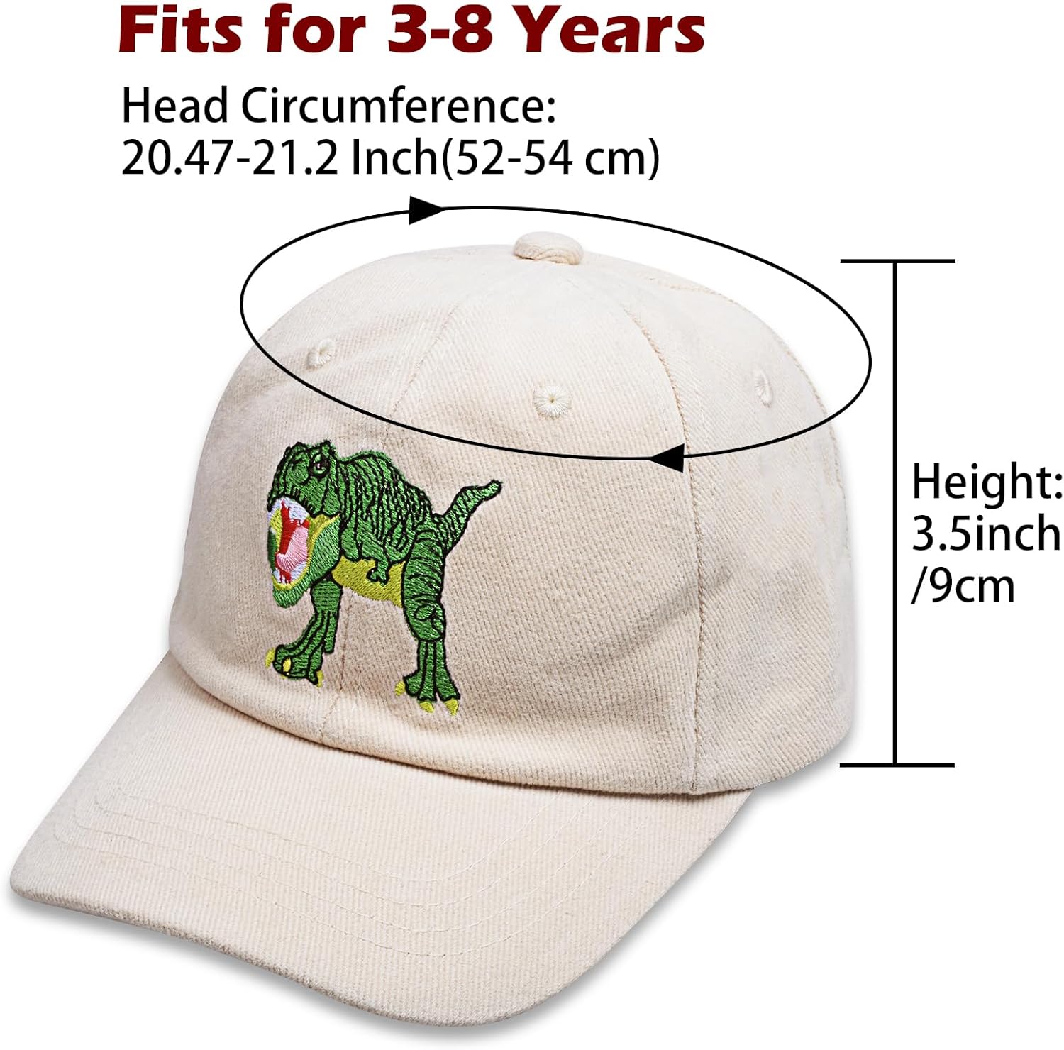Childrens Dinosaur Trucker Baseball Sun Hat for Toddler