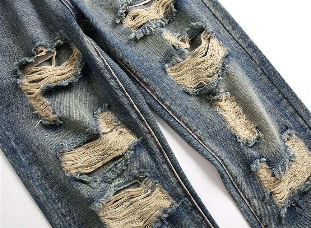 Ripped Regular Fit Mens Jeans by AITITIA - Casual Comfort Trendy Style