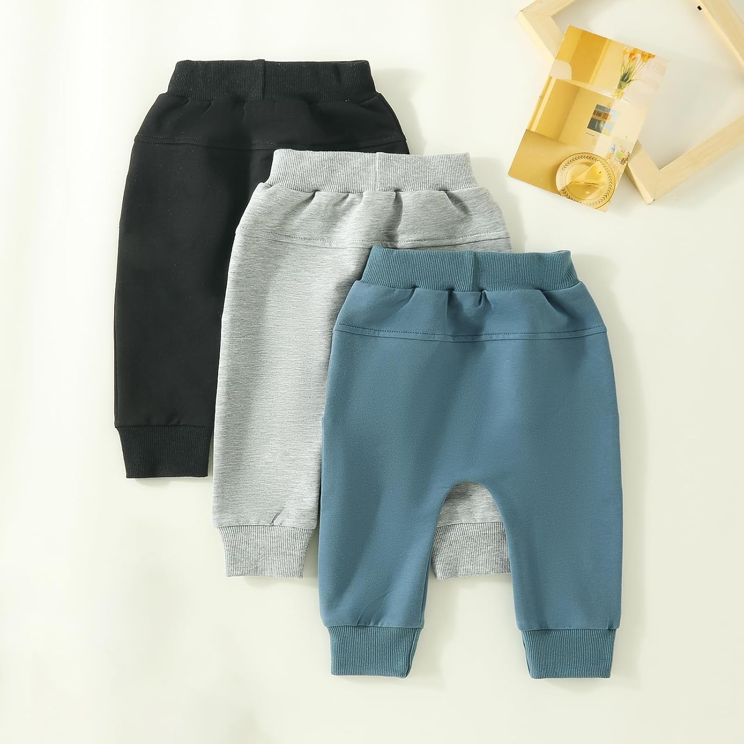 Shejingb Baby Boy Girl 3-Pack Jogger Pants