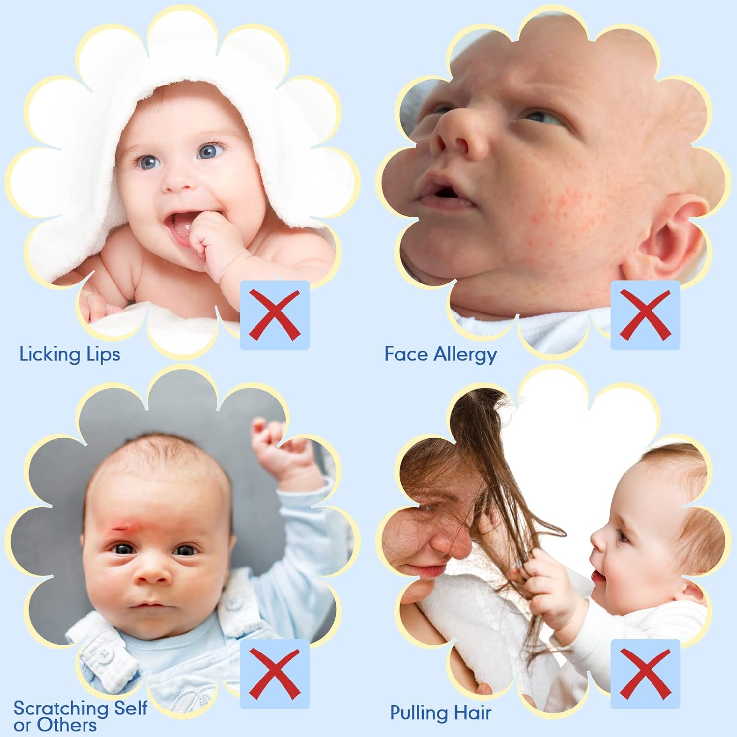 12 Pairs Newborn Baby Mittens