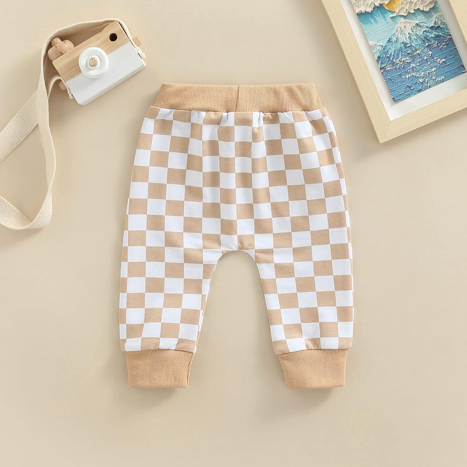 Checkerboard Plaid Elastic Pants for Toddler