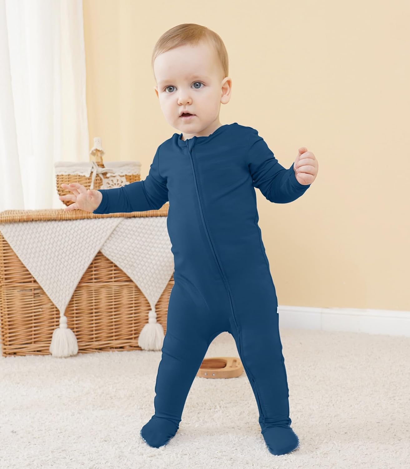 BambooBud Newborn Romper - Soft Stretchy Pajamas for Babies
