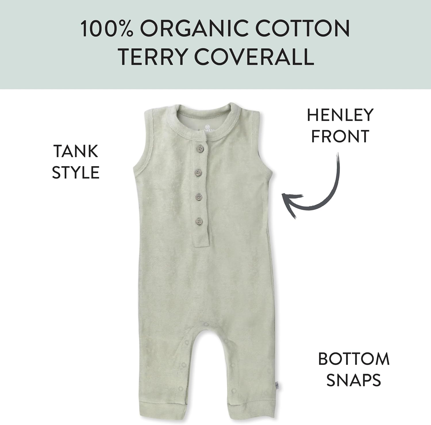 Honest Baby Terry Romper in Organic Cotton
