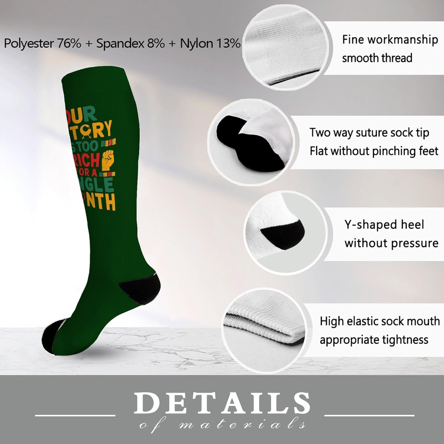 Thigh-High Cotton Socks for Men