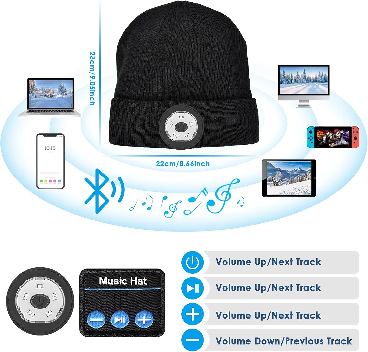 Premium Sound Bluetooth Beanie Hat for Men