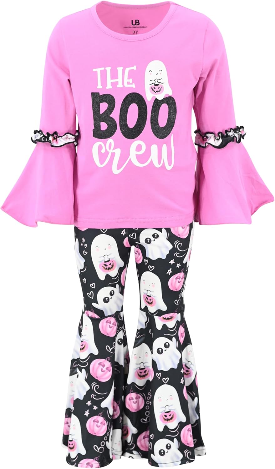 Unique Baby Halloween Kids Set 2-Piece Outfit with Bell Bottoms Bell Sleeves