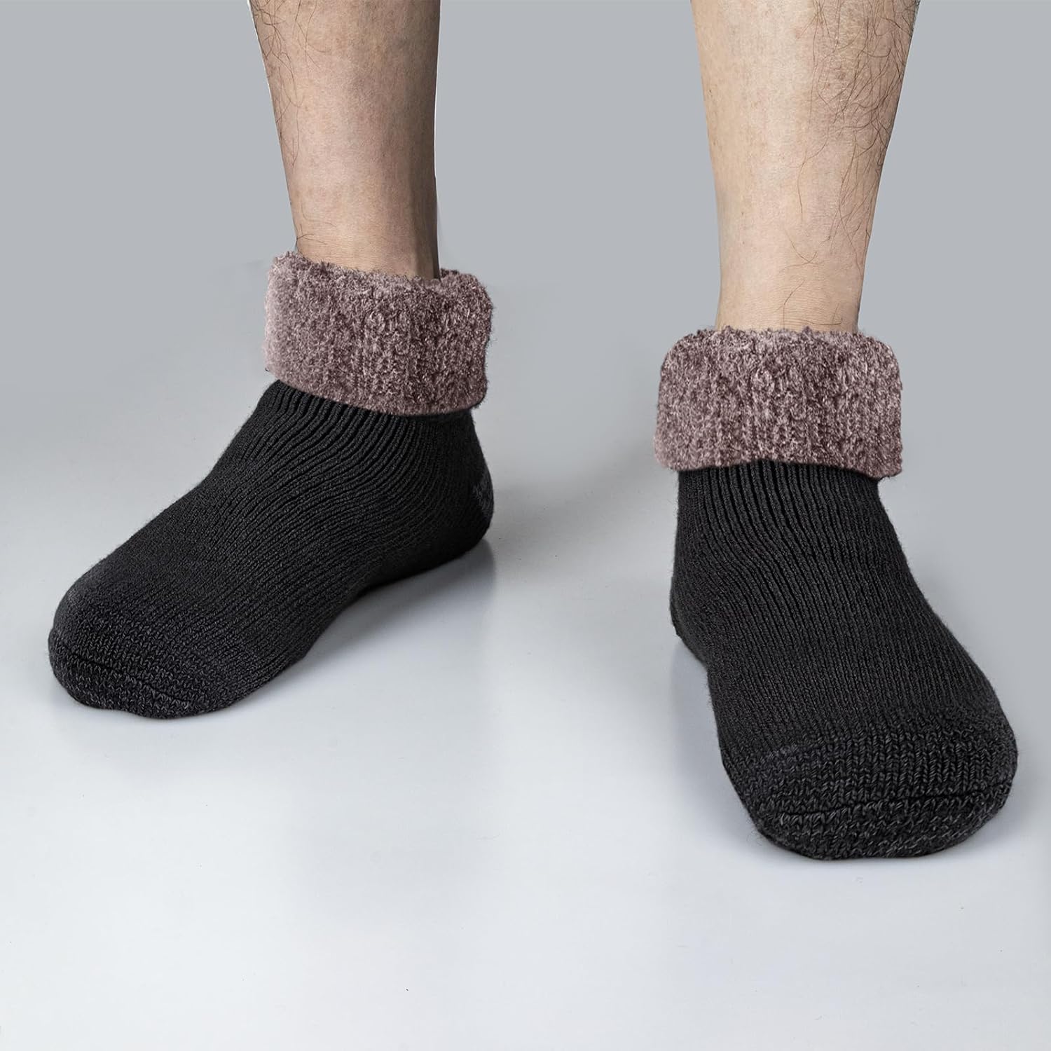 Perfect Cozy Fuzzy Mens Slipper Socks for Boys 6-13 2 Pairs