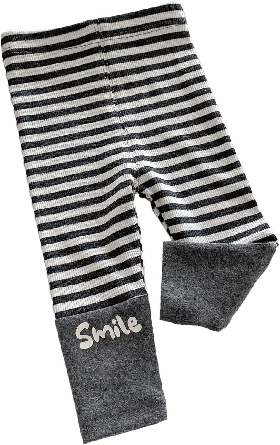 Girls Children Full-Length Plain Cotton Leggings High Waisted Stripes