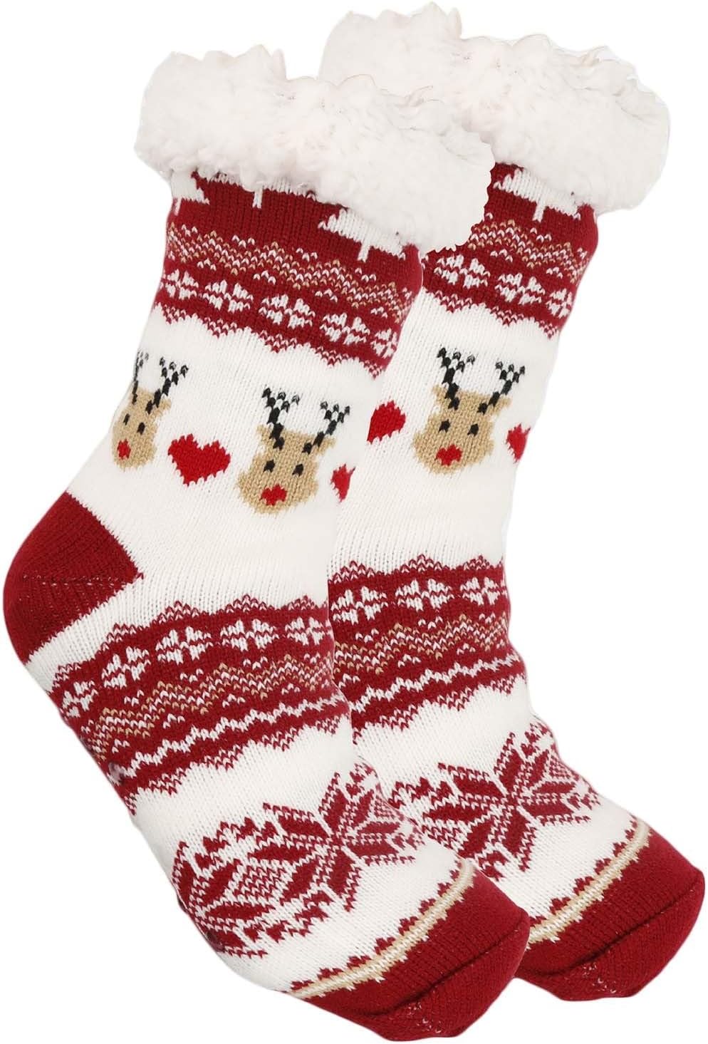 Fuzzy Cozy Christmas Socks for Women - High Ankle Fleece Warm Socks