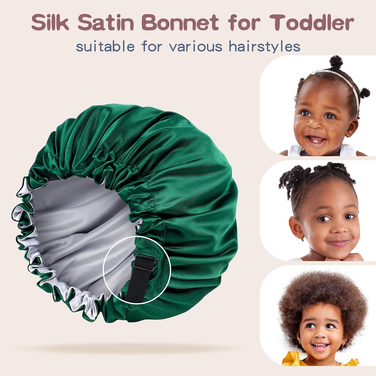 Natures Softness Reversible Bonnet for Curly Hair angle baby 636