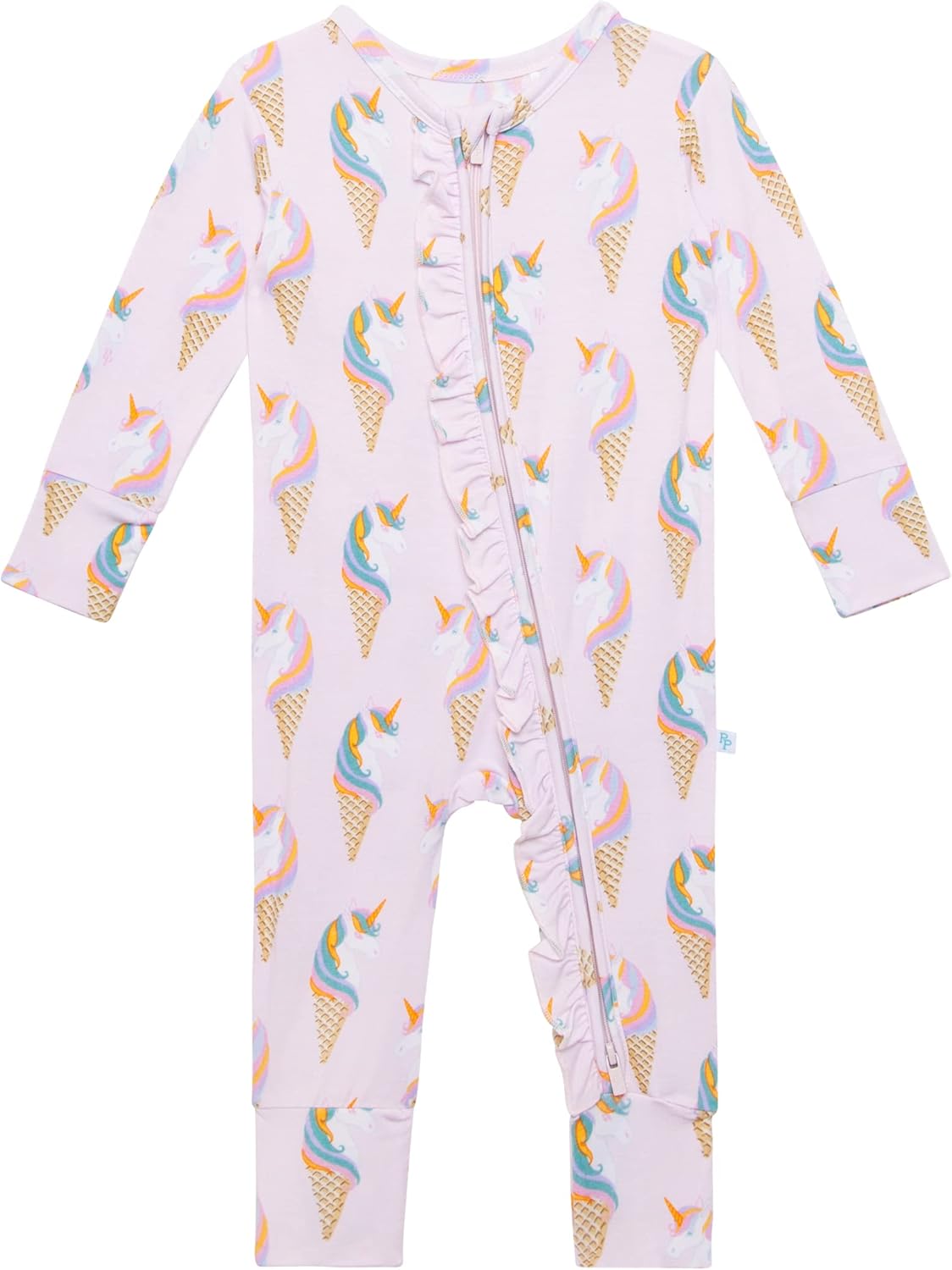 Posh Peanut Footless Baby Girl Pajamas with Ruffled Edges